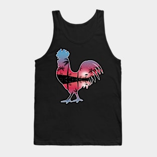 Chicken Beautiful Sunset Beach Palm Tree Tank Top